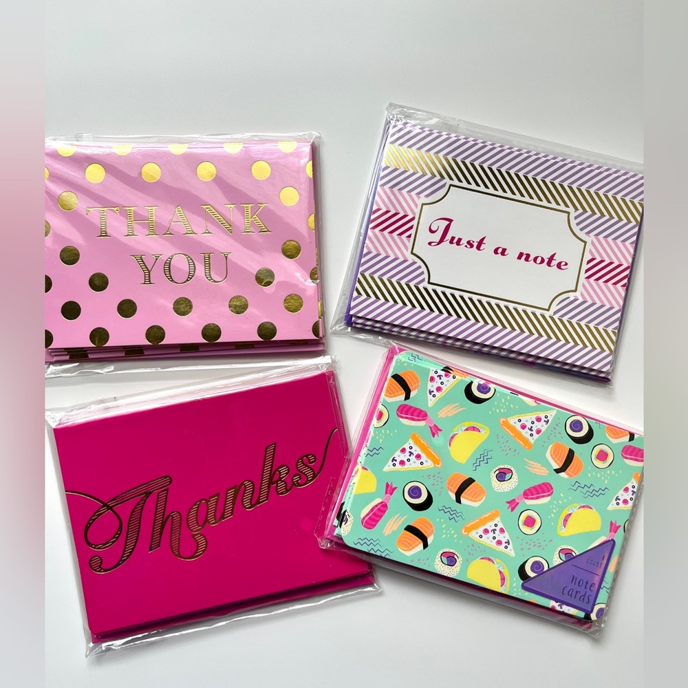 Thank you note cards set